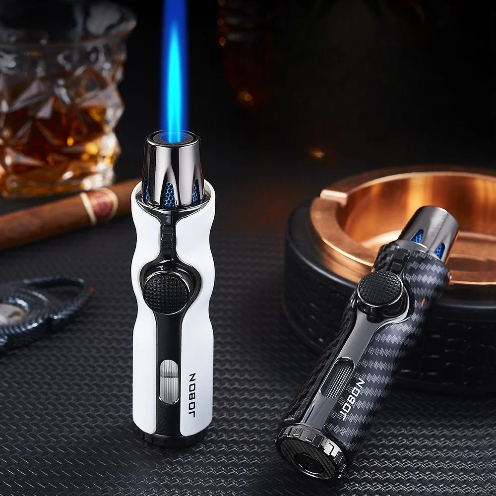 Strong Blue Flame JOBON Gun Lighter, Safety Lock Design, Continuous Ignition, Metal Inflatable Camping Tool