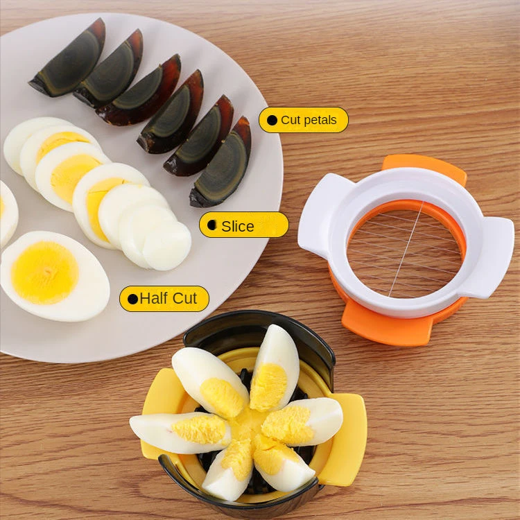 Egg cutting, Century egg cutting, Preserved eggs cutting artifact, multifunctional four in one pair and half slicing egg cutter