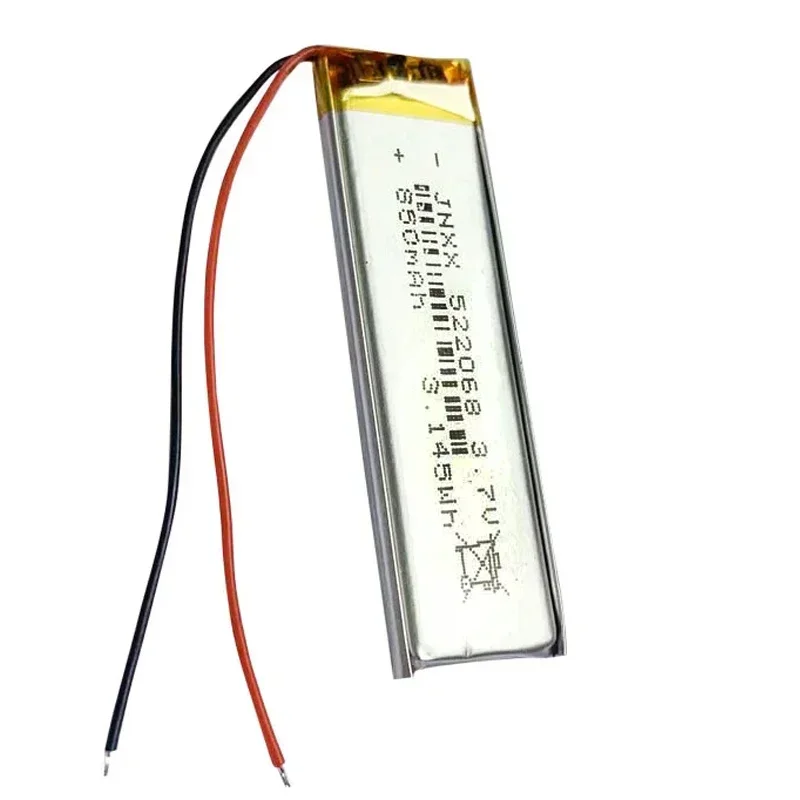 3.7V 850mAh polymer lithium battery 522068 large capacity electronic products small fan digital LED light rechargeable battery