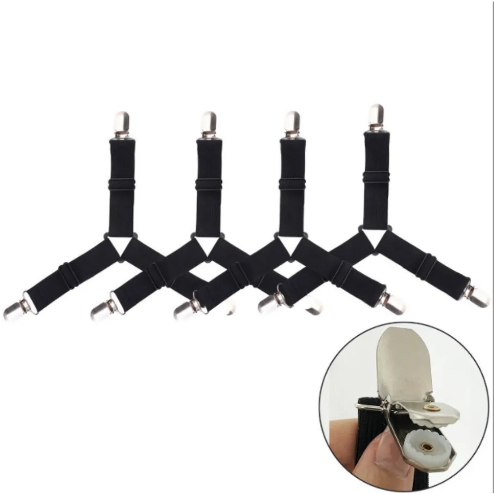 4PCS Triangle bed sheet fixed anti slip buckle adjustable bed sheet clip