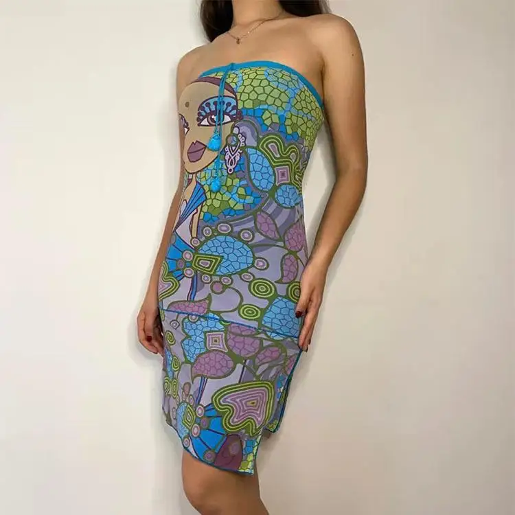 

Сексуальная облегающая юбка с принтом, двусторонняя, уличный стиль, средняя талия, хлопок, новинка 2022 года, хит продаж