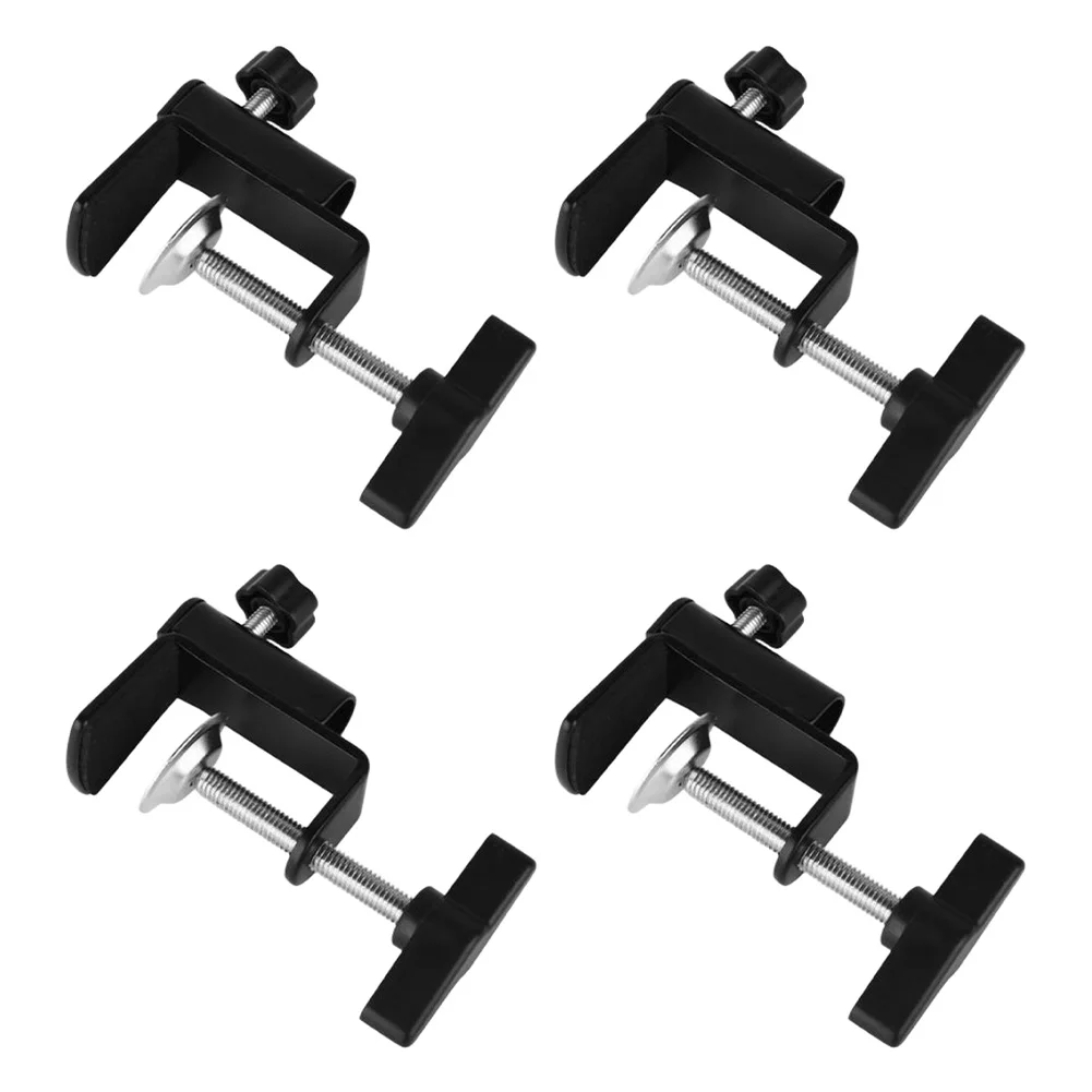 

4pcs Adjustable C-Clamp For Desktops With 12mm Threaded Hole, Aluminum Alloy Table Mount Bracket Furniture Hardware
