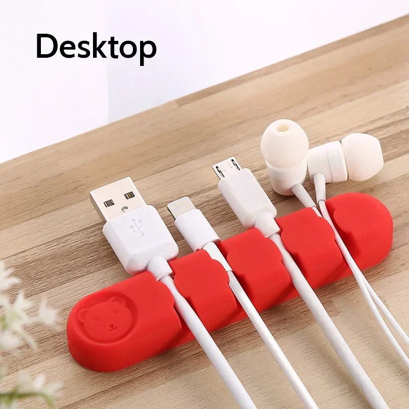 

Data Cable Organizer Fixed Desktop Cable Wire Organizer Silicone Organiser Fixer Headphone Wire Clip Gods of Cable Management