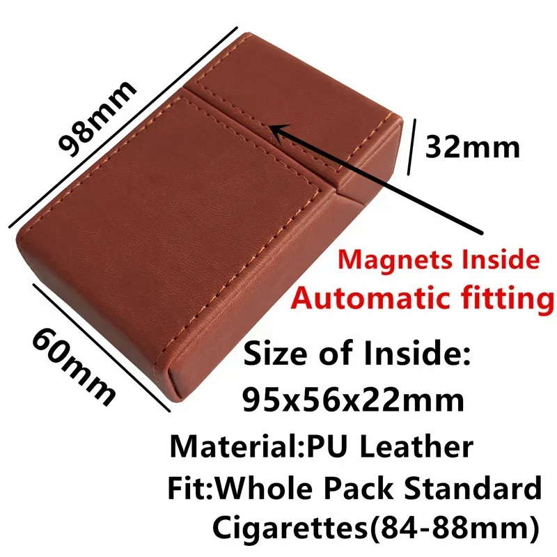 Hi Quality PU Leather Magnetic Switch Cigarette Case 20 Pcs Whole Pack The Crusades Smoking Boxes Moistureproof Compressive