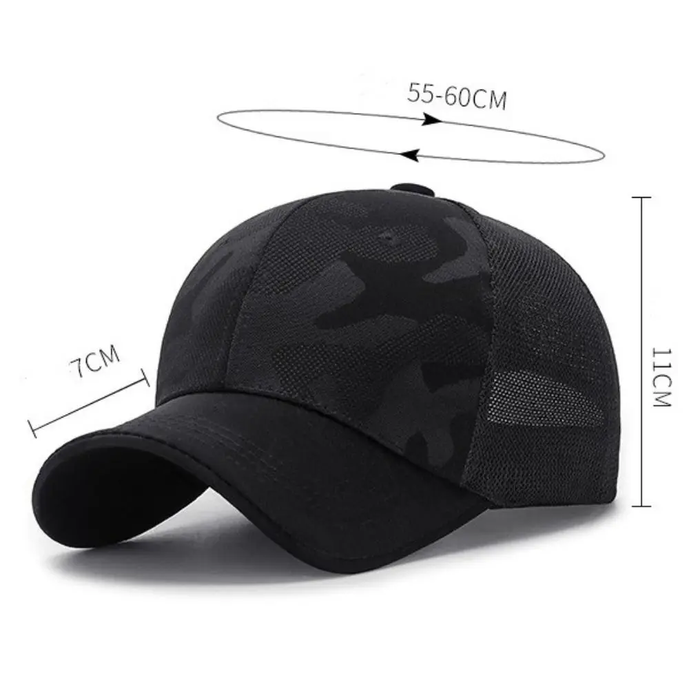 قبعة بيسبول شبكية مريحة للحماية من الشمس ، قبعات سائقي الشاحنات التمويه القابلة للتعديل ، أزياء الصيف