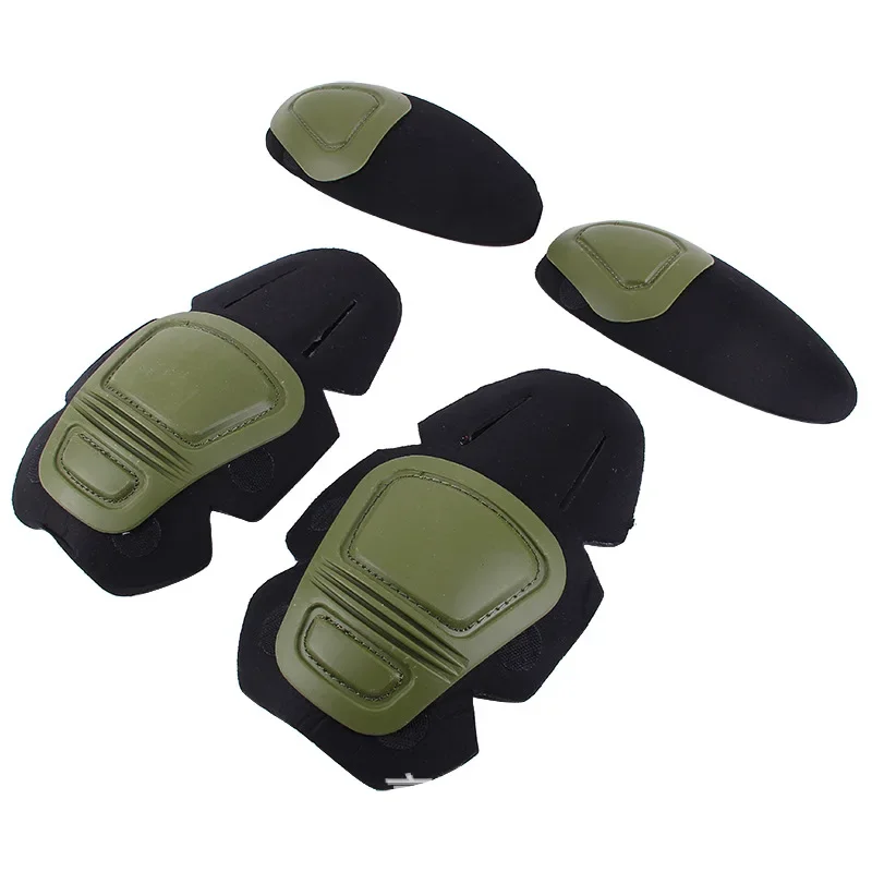 Taktische Knie- und Ellenbogenschutzpolster für Paintball, Airsoft, Kampfuniform, Militäranzug, 2 Knieschützer und 2 Ellenbogenschützer, nur Jagdanzug – Detail 11