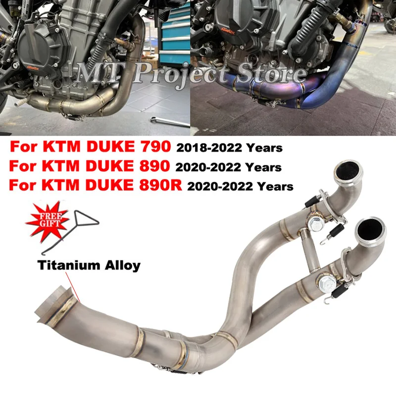 For KTM DUKE790 DUKE890 DUKE 790 890 890R 2018 2019 2020 2021 2022 Motorcycle Exhaust Escape Titanium Alloy Front Mid Link Pipe