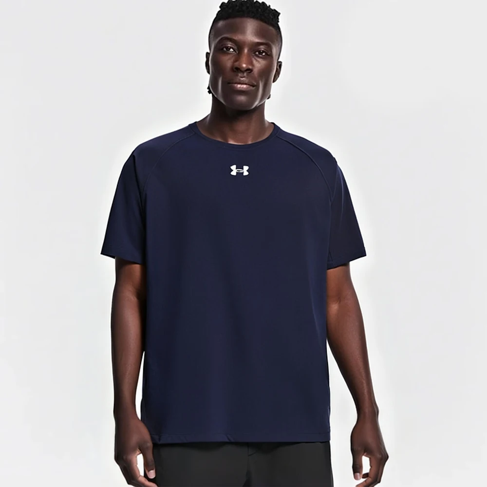 

Under Armour Navy Blue Short Sleeve Men's Autumn New Fitness Training Sportswear Breathable Quick-Dry Simple Crew Neck T-Shirt