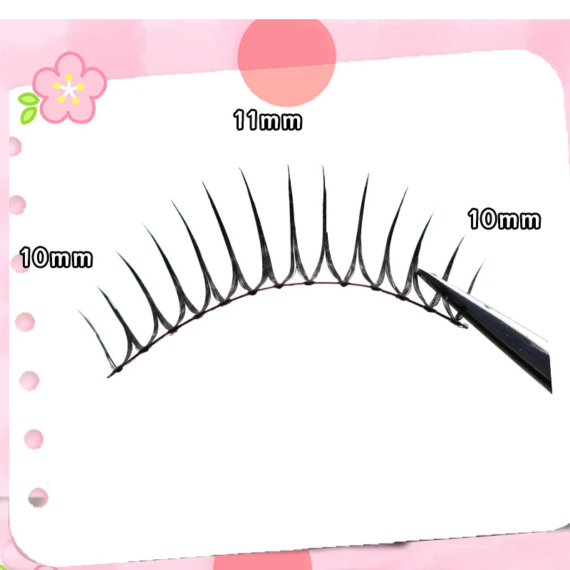 K-Pop Idol Lashes 5 Pairs U-Shape Tapered Tip Girl Group Lashes Natural Choose Black or Clear Band Natural Eye-Lifting Effect