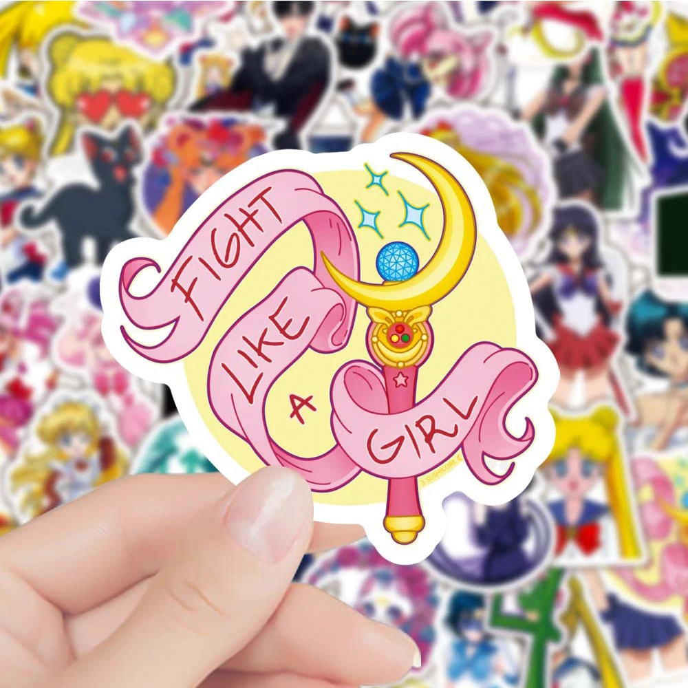 10/30/50PCS Kawaii Anime Sailor Moon Cartoon Graffiti Stickers Decorative Guitar Water Cup Suitcase PVC Aesthetic Decals Kid Toy