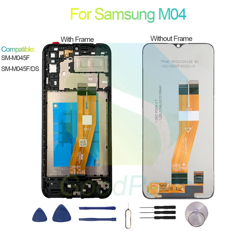 Pour Samsung M04 LCD écran d'affichage 6.5 "SM-M045F, SM-M045F/DS M04 Tactile Digitizer Assemblée Remplacement