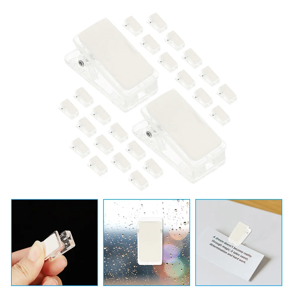 

25 Pcs ID Holder Card Clip Wall Clips for Hanging Nonslip Name Photo Iron Tapestry Adhesive Stationery Office Tapesty