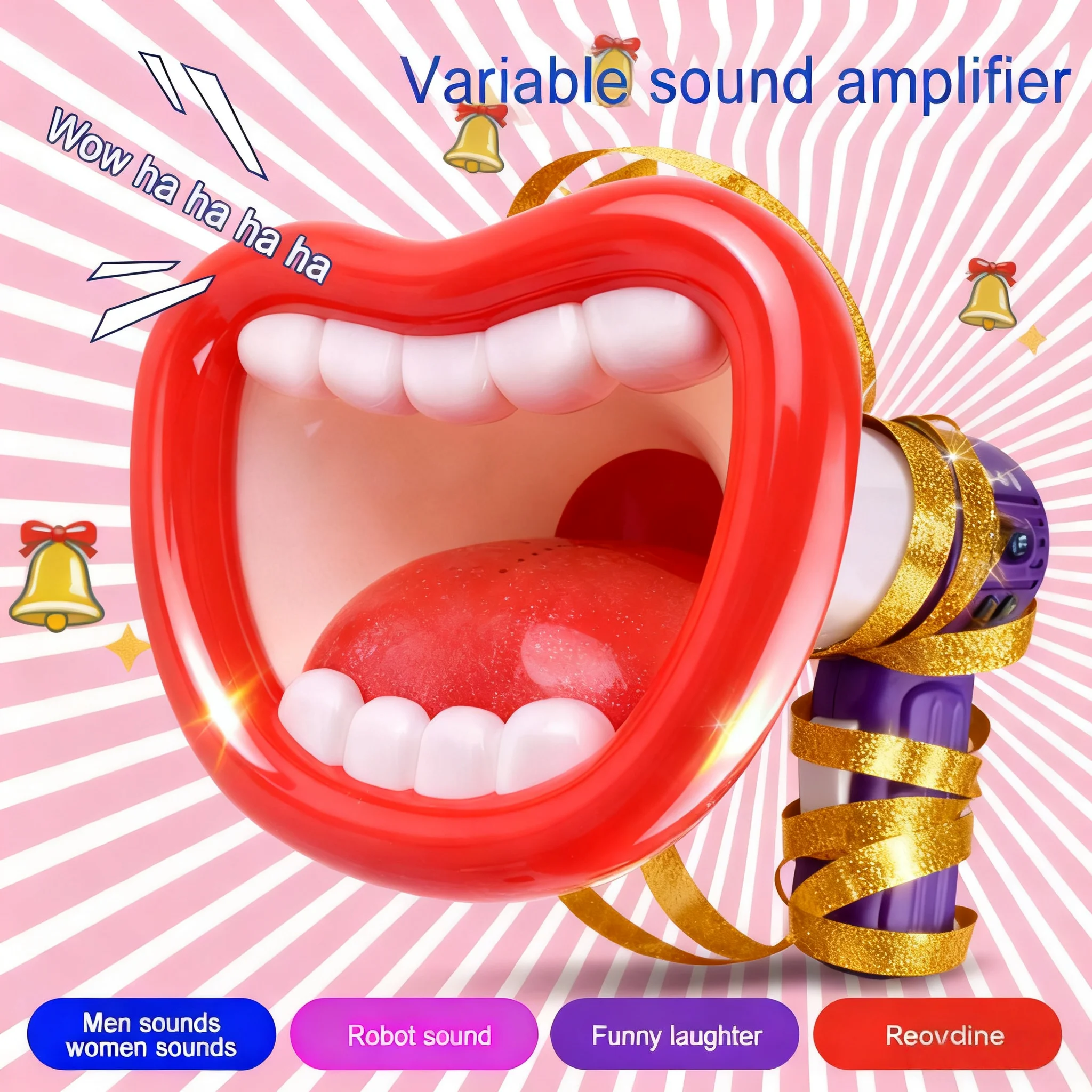 

Многофункциональное устройство смены голоса — мегафон с голосовыми эффектами — крутой подарок для розыгрыша — батарейки в комплект не входят — цвет ручки случайный