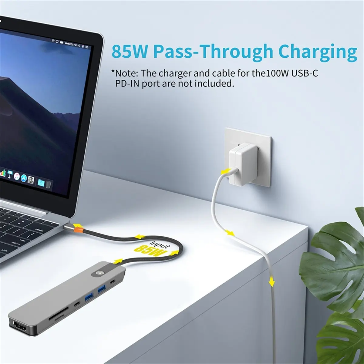 【Like】  7-in-1 USB-C Hub Type-C Splitter 4K Docking Station HDMI-Compatible USB3.0 PD SD/TF for Laptop Macbook IPad