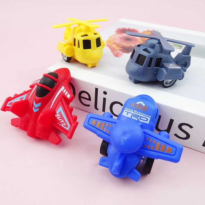 10Pcs/Bag Cartoon Mini Pull Back Military Aircraft Model Funny Cute Q Version Toys Children's Puzzle Toys Boys Birthday Gifts