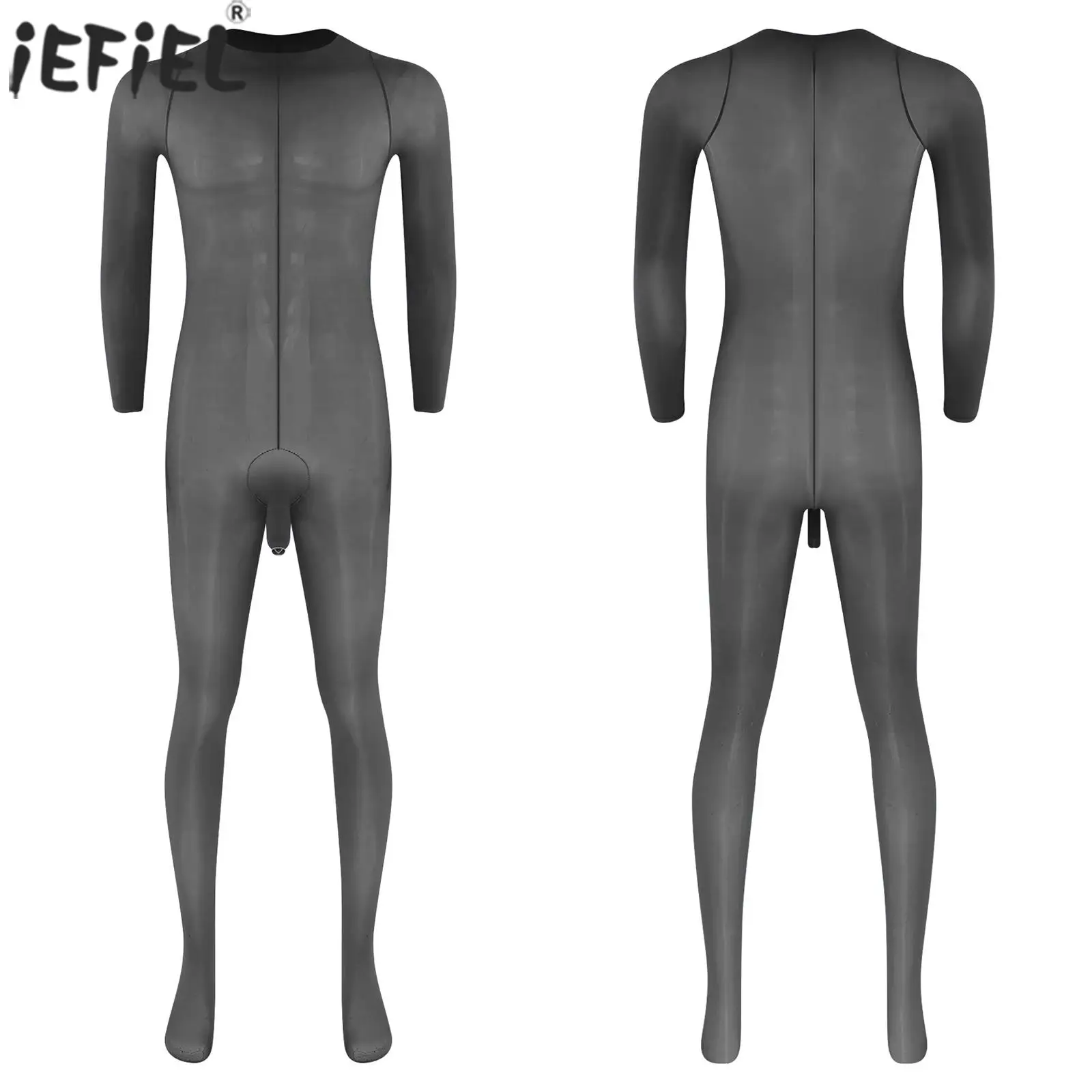 

Ultra Thin Body-stocking Adult Men's Sheer Mesh Bulge Pouch Footed Body-stockings Tearable High Stretchy Lingerie Nightwear