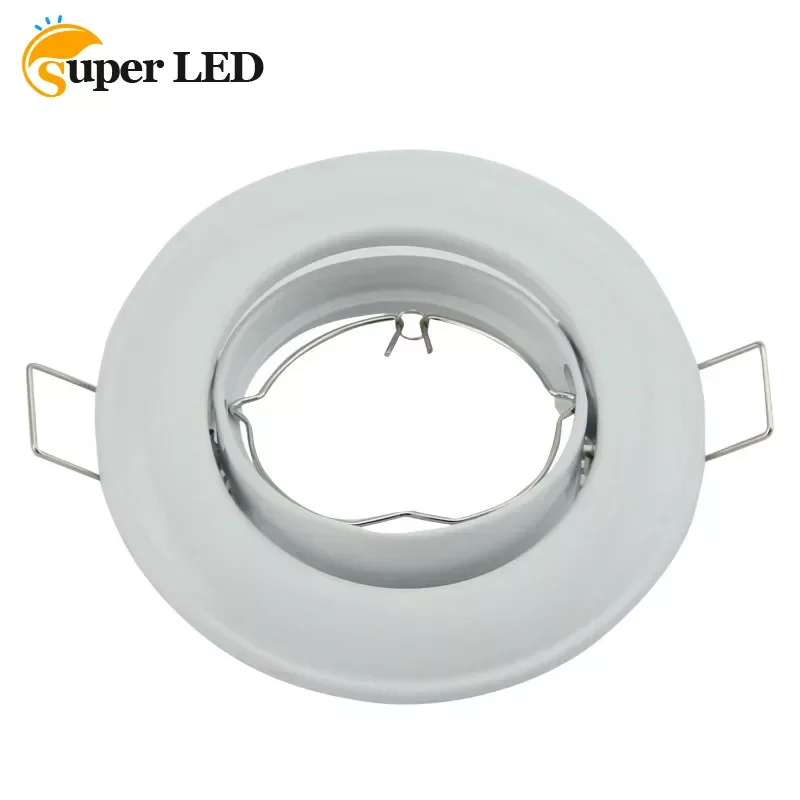 White Fixed Downlight Fittings Frames GU10 Iron Metal Cut Hole 62mm