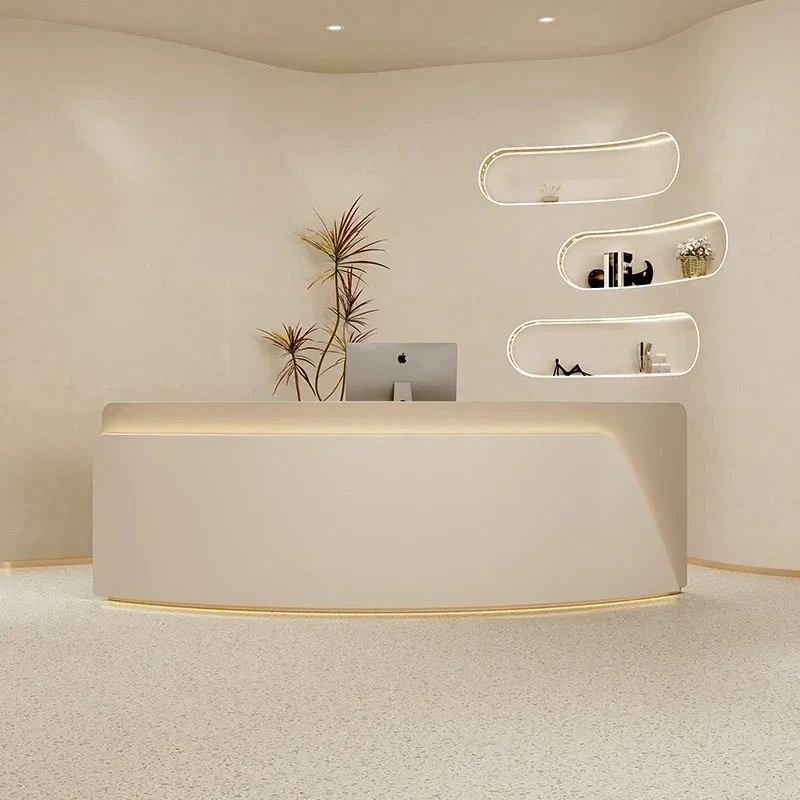 

Стойка регистрации для приемника, современная мебель, эстетическая стойка регистрации, спа, роскошный минималистичный дизайн для хранения красоты, захват