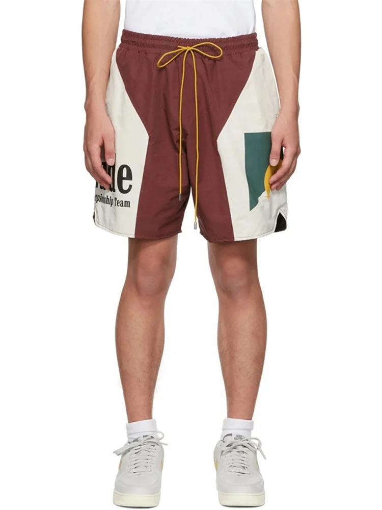 

Rude Panel ort с принтом Dstring Color Blo Спортивные повседневные модные брендовые мужские и женские летние свободные прямые брюки с пятью ортами