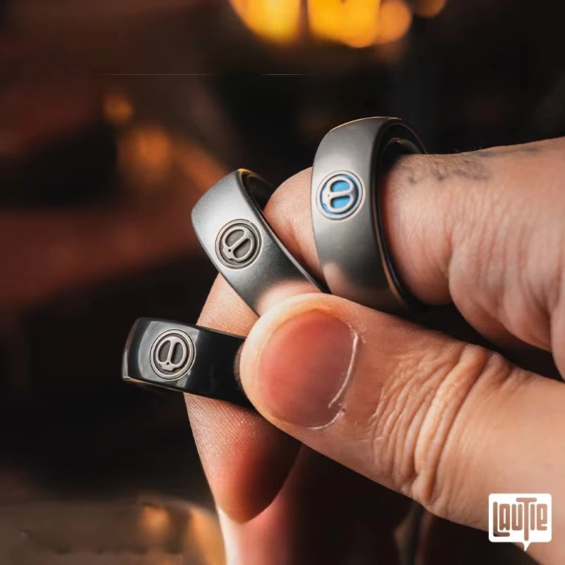 

LAUTIE Mechanic IEDC Magnetic Ratchet Ring Mechanical Metal Fingertip Decompression Desktop Toy Gift