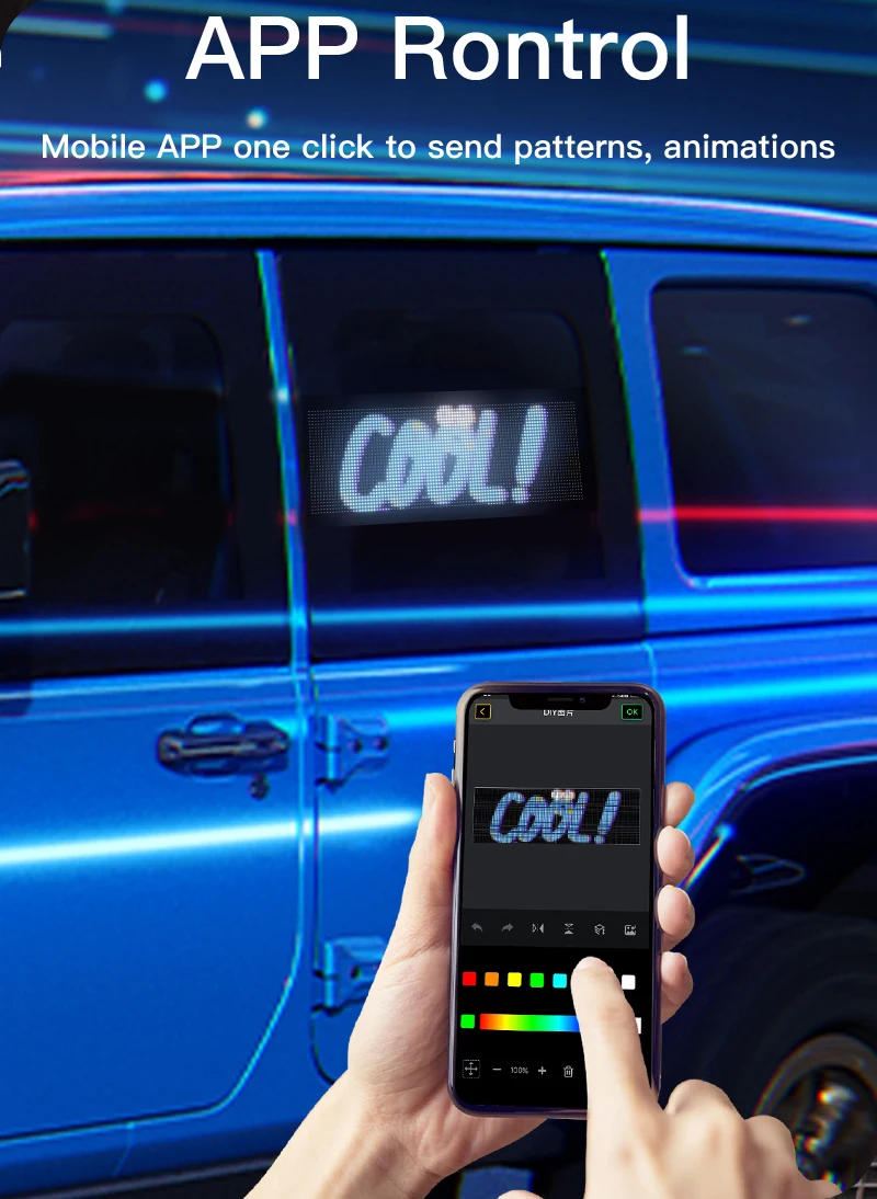Wholesale OEM USB LED Car RGB Display Screen Flexible Sign 32x96 Scrolling Message APP Programmable