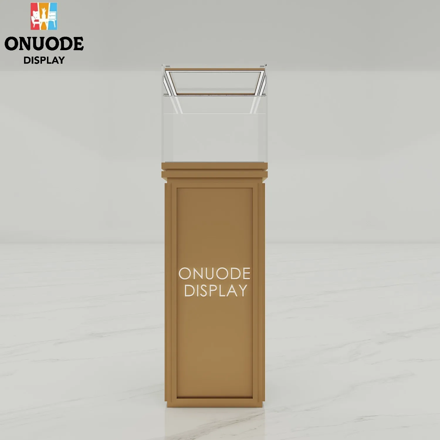 Custom.High-end Small Jewelry Display Stand Custom Corner Tower Jewelry Showcase Glass Case White Jewelry Window Display Cabinet