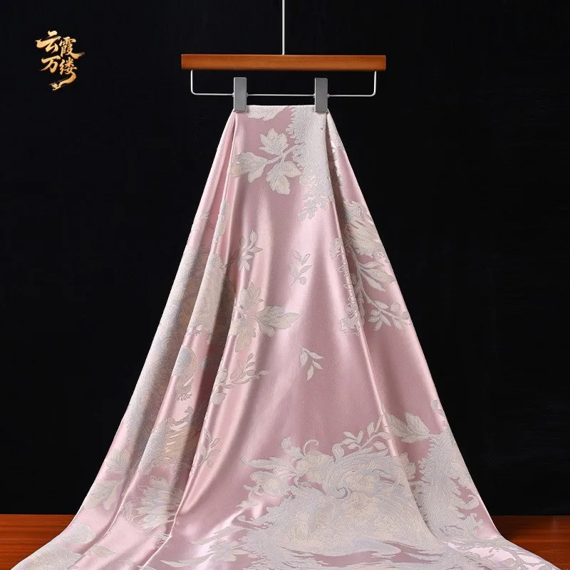 Wind-relief brocade jacquard double-sided satin fabric for cheongsam clothing designer