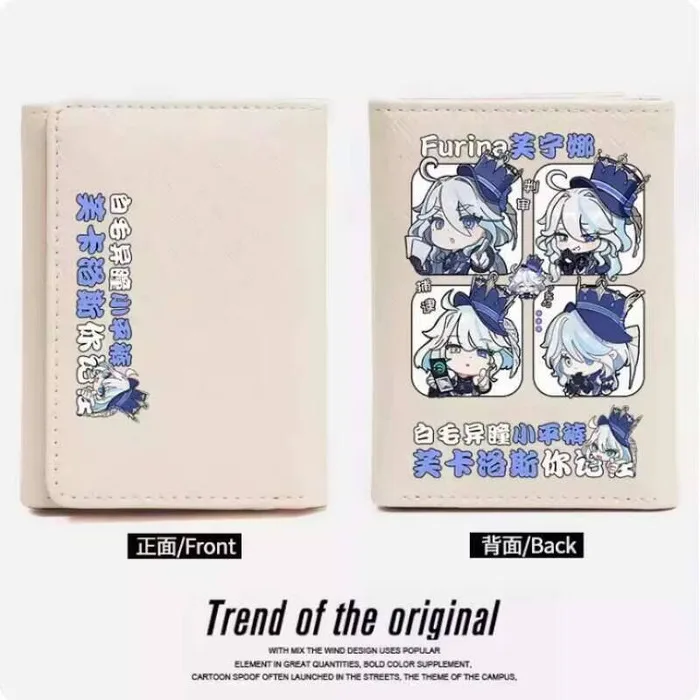 

Genshin Impact Furina Anime PU Fashion Wallets Purse Card Coin Hasp Money Bag Cosplay Gift B479 hit
