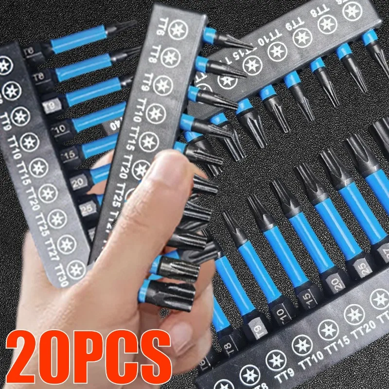 

Torx Impact Drill Bit Set S2 Steel Hex Head Shank Star Bit Set with Magnetic Tips Driver Bits Holder Wrench Electric Drill Tools