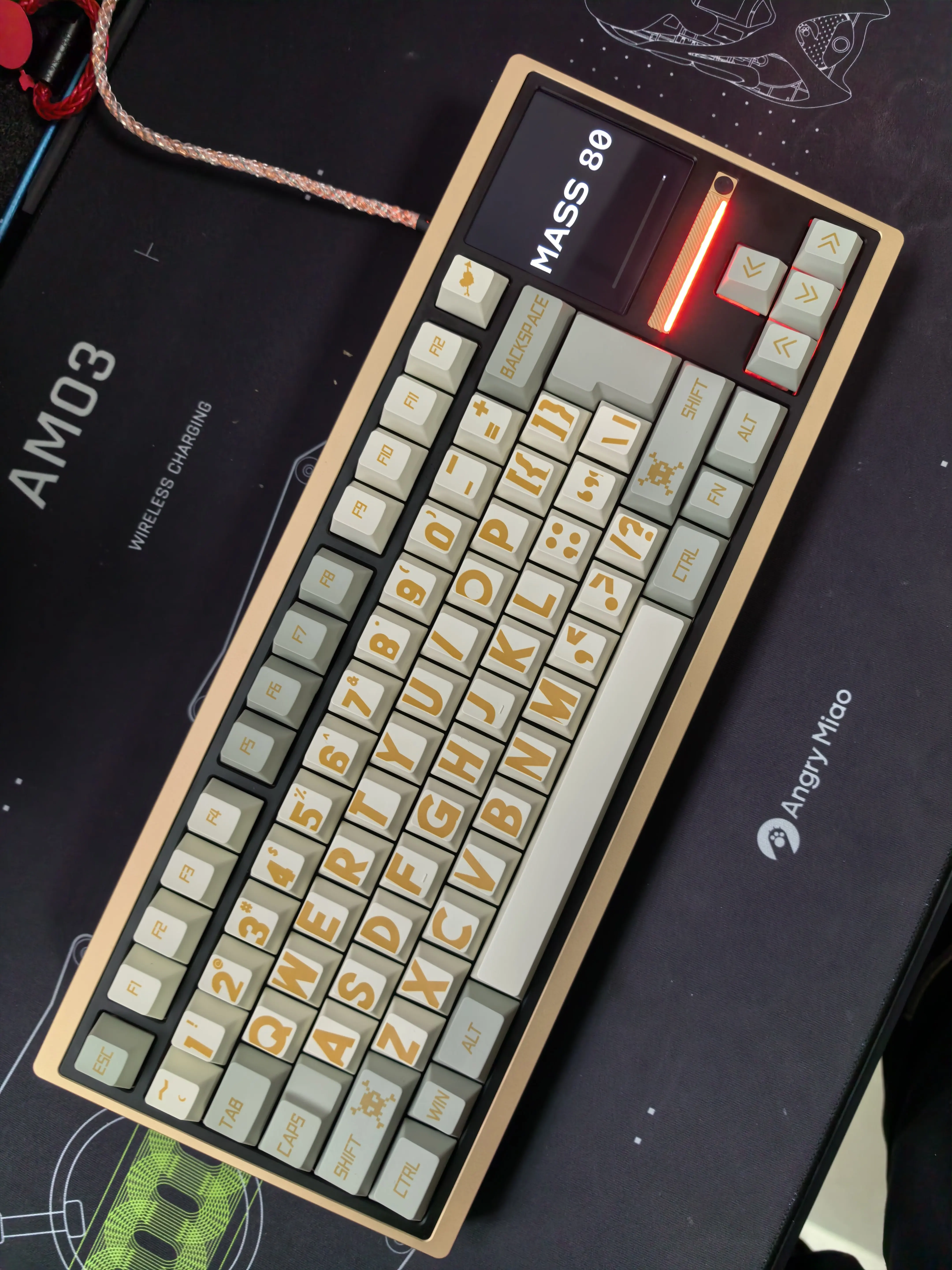 mass80 Custom Mechanical Keyboard With 3.4" IPS Touch Screen CNC Aluminum Shell Hot Swappable 80% TKL Gaming Keypad For Desktop