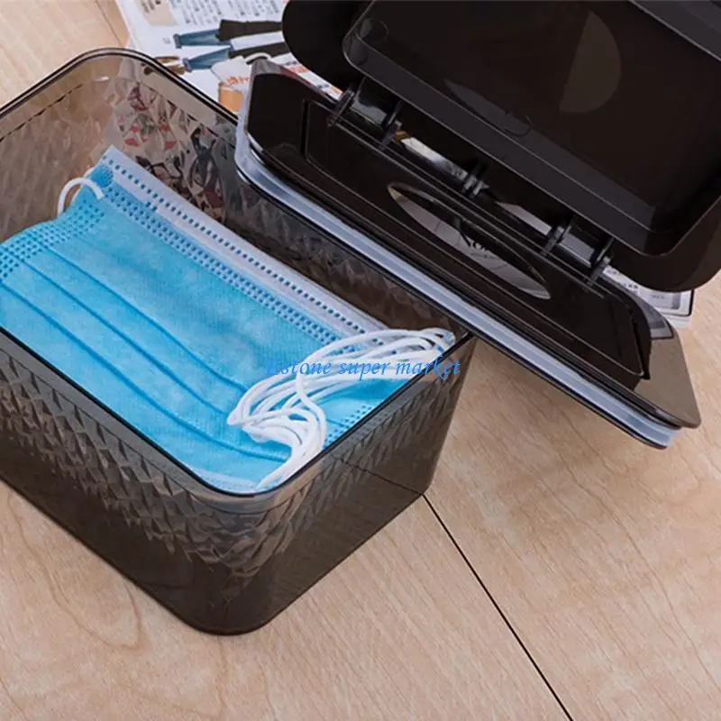 090B Non-Slip Wipes Dispenser Tissue for Case with Moisture Seal Ring Secure Lid Dustproof Wipes Holder Napkin Container