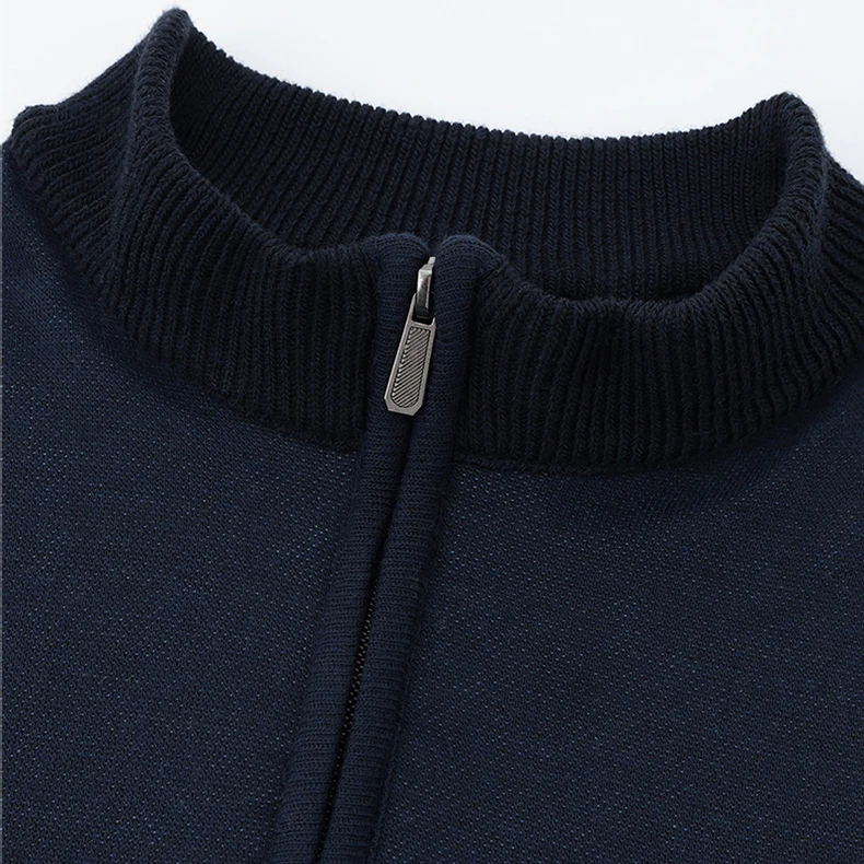 US-Größe Herren Mode Strickwaren Pullover mit Reißverschluss am Hals Herren New Jersey Casual Pullover S-XXL – Detail 5