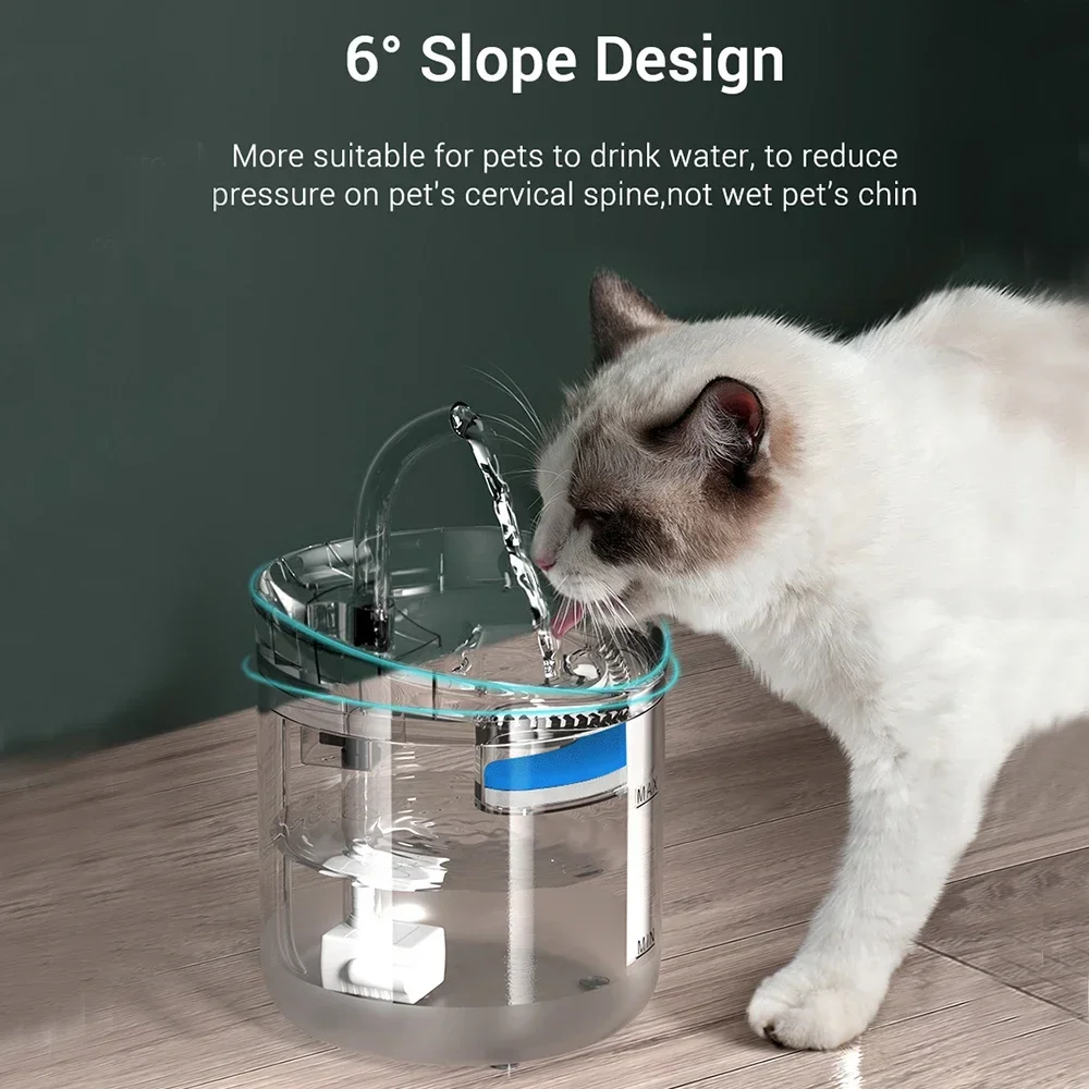 Cat Auto Circulation Fountain Filter Water Dispenser Constant Temperature Transparent Mute Pet Accessories Supplies Feeding Tool