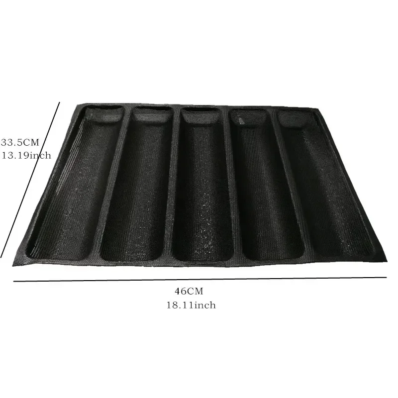 Non-Stick Baguette Wave French Bread Bakeware Perforated Baking Pan Mat for 12-Inch Sub Rolls Silicone Baking Liners cake board