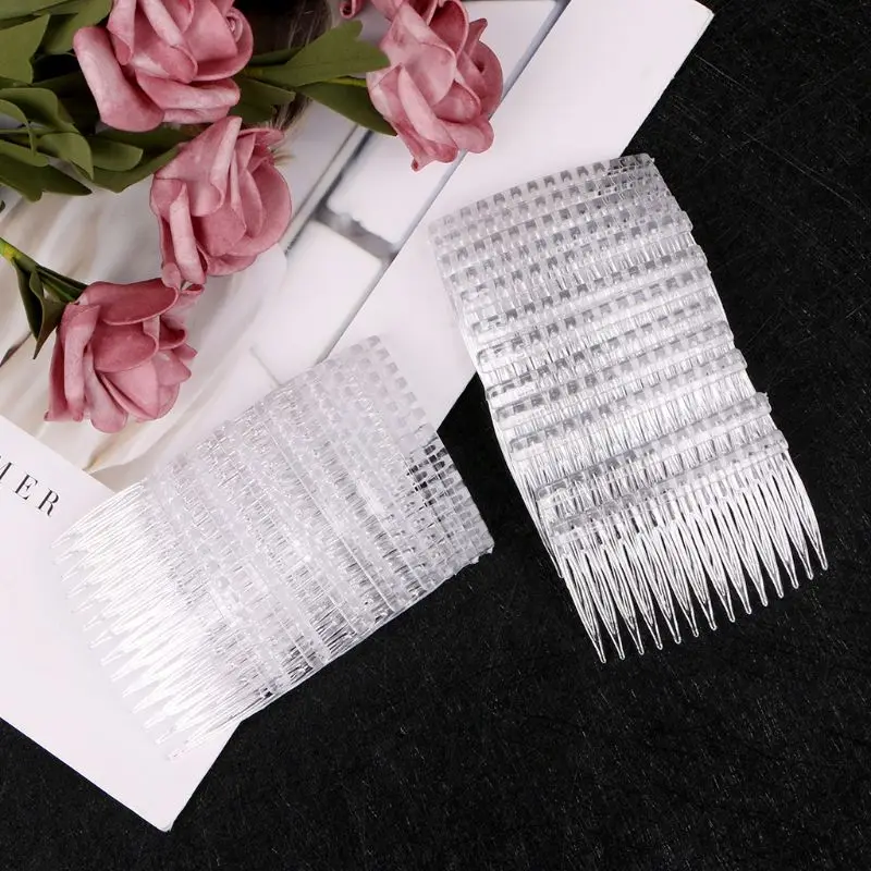 

652F 20pcs Plastic Hair Clips Side Combs Pin Barrettes 70X40mm for Ladies Clear Plastic Side Combs Pin Barrettes