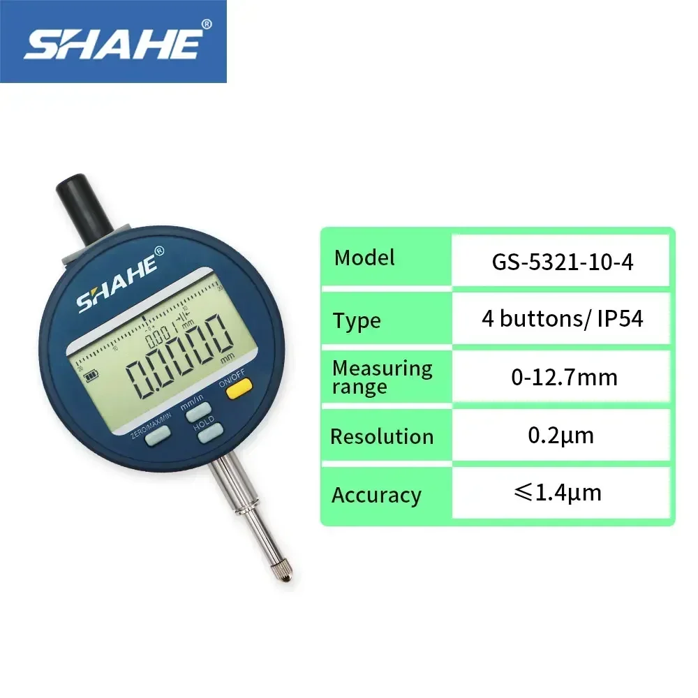 SHAHE 0.2μm High Resolution Digital Dial Indicator 0.5\'\'/12.7mm Precision Tool Tester Dial Indicator