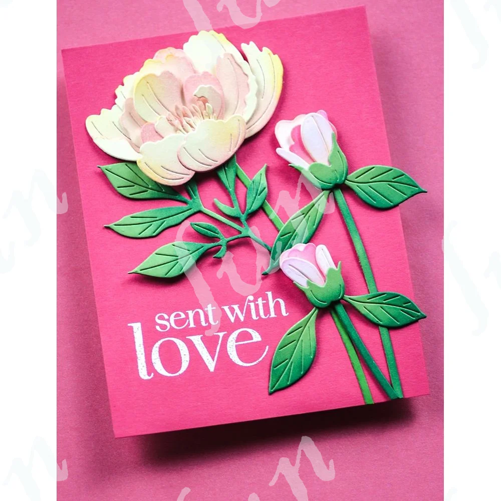 Peony Bloom Die Metal Cutting Dies for Scrapbooking New 2025 Happy Easter Hearts Die Cuts for Card DIY Embossed Craft Supplies - Image 5