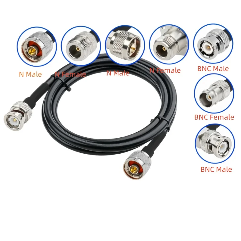 N Male to BNC Male/Female Connector Low Loss SYV50-5/5DFB （LMR300）Coaxial Feeder Jumper Extension Cable
