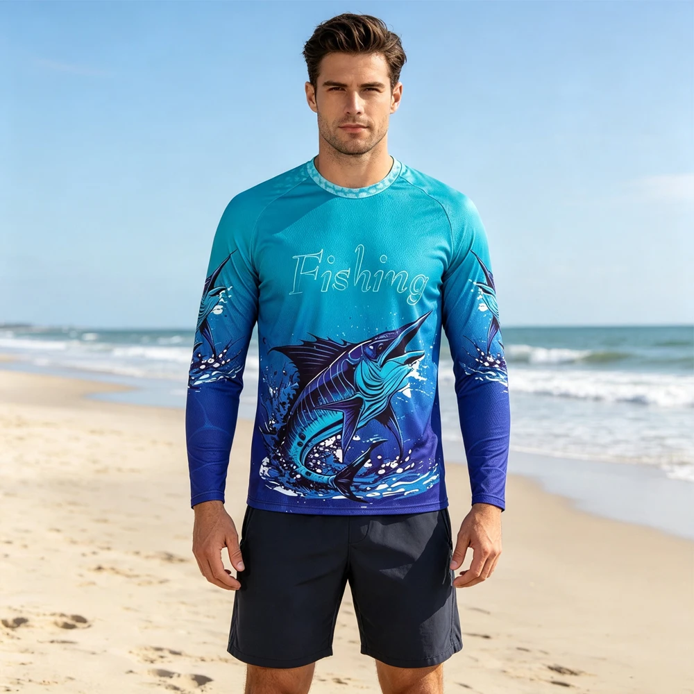Nheals UPF 50+ Long Sleeve T-shirt Men's UV Sun Protection Quick Dry Breathable Sunscreen T-shirt Hiking Fish Performance Tops