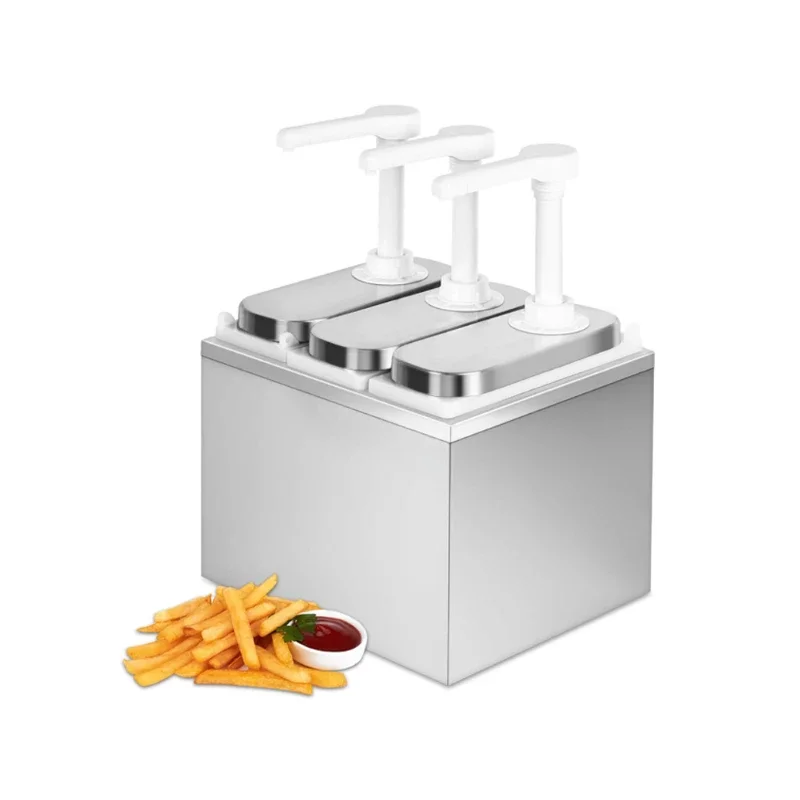 Heavybao 2L*3 Stainless Steel Sauce Dispenser Pump Station Condiment Pump In Stock for Hotel & Restaurant Supplies