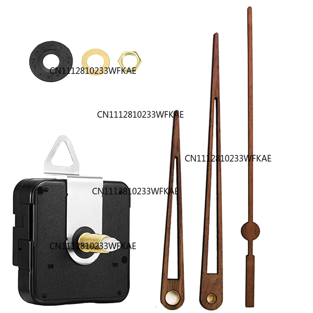 DIY repair wall clock silent movement set, black walnut solid wood hands