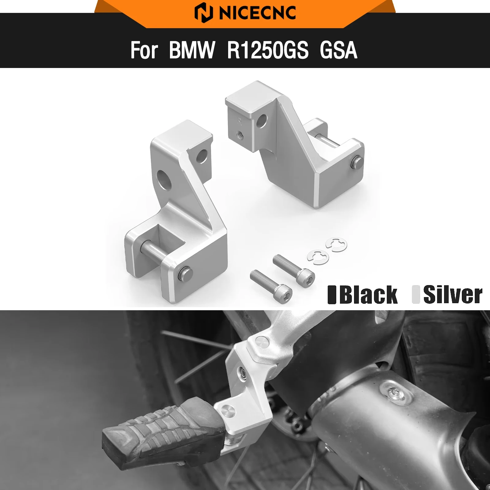 

For BMW R1250GS 2018-2023 R1250GS Adventure 2018-2024 Passenger Footrest Lowering Kit R1250GS GSA R 1250GS R 1250 GS R1250GS ADV