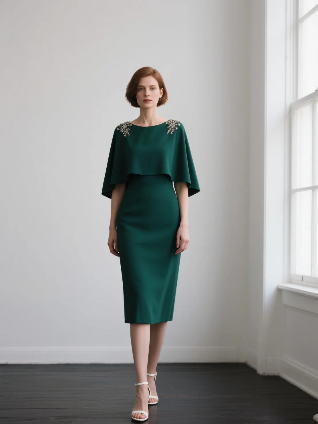 

Elegant Mother of the Bride Dress Classic Sheath Chiffon Knee Length Half Sleeve Scoop Neck Sequins Dress 2025 free customized