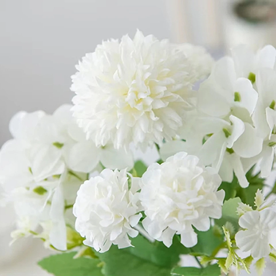 

10pcs 30Cm Artificial Flowers Silk Hydrangeas Bridal Bouquets Festival Decor Homes Garden Wedding Photograph High Quality Plants