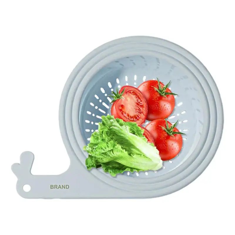 Drain Basket Secure Buckle Design Fruits Vegetables Washing Storage Basket Strainers Bowl Cleaning Filter tool For Kitchen Use