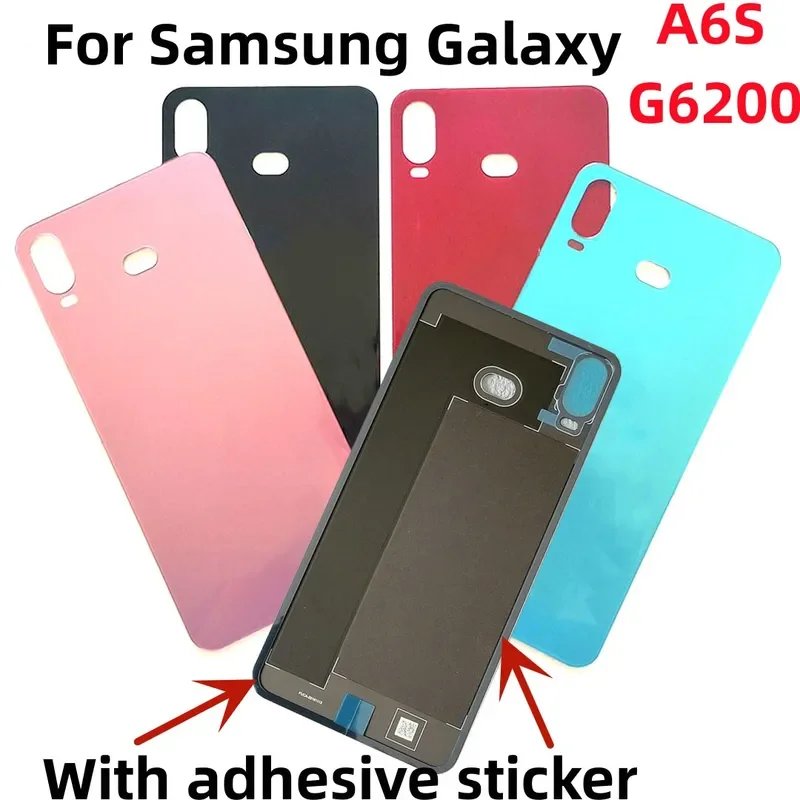 Back cover glass replacement for Samsung Galaxy A6s SM-G6200 phone battery back cover case rear door housing