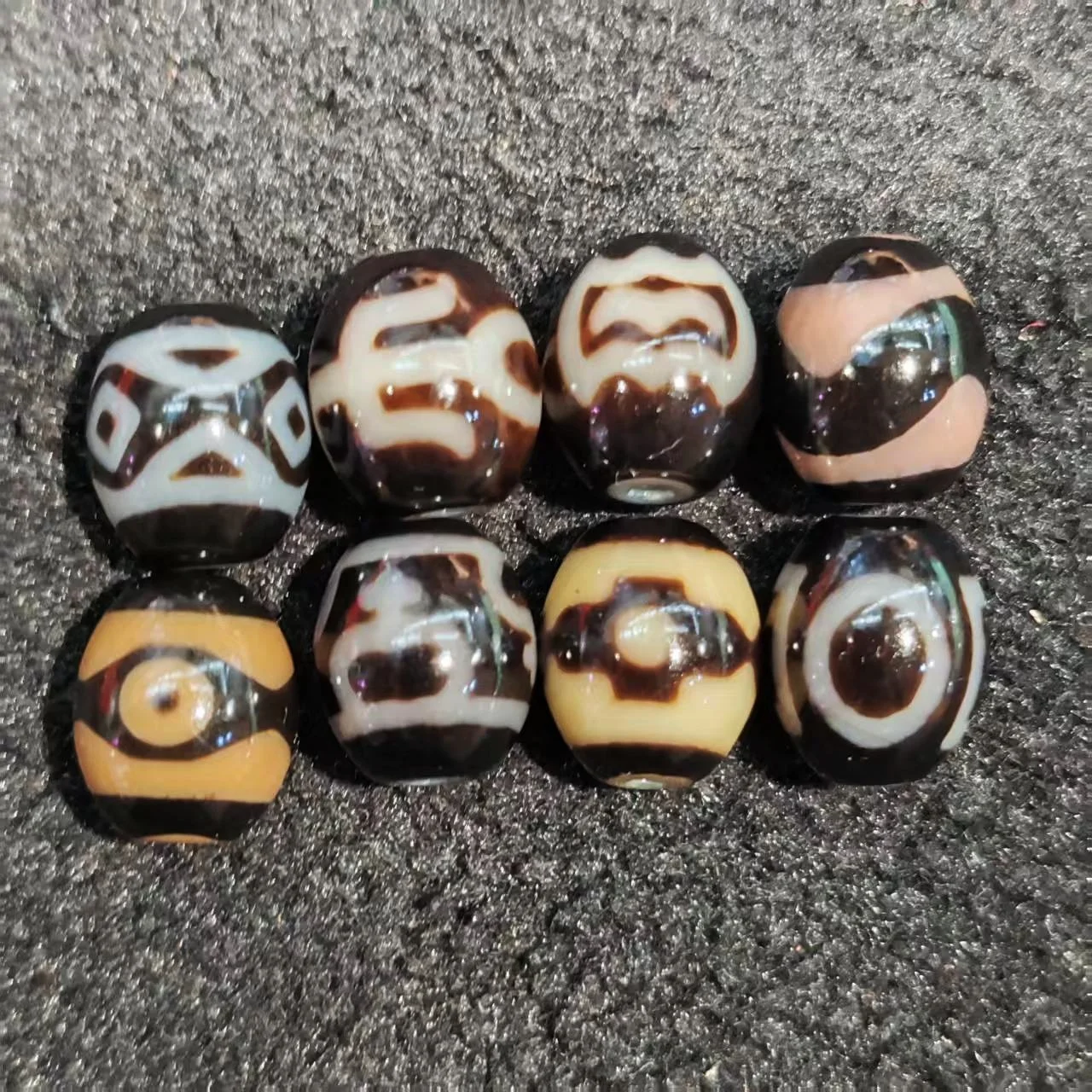 

50 PcsTaiwan infiltration oil smooth delicate 10 * 14mm Daluo agate Tianzhu necklace pendant bracelet DIY accessory Dzi