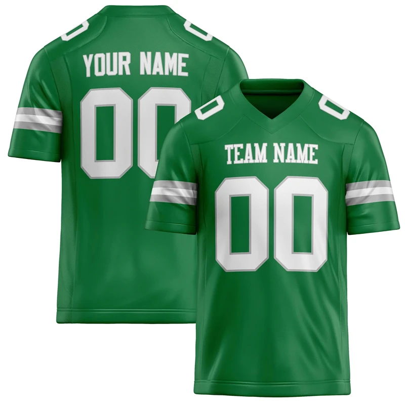 Customized Team Name Number Name Rugby T-shirt Personalized DIY V Neck Grass Green Sports T Shirt Loose Quick Dry Team Uniform