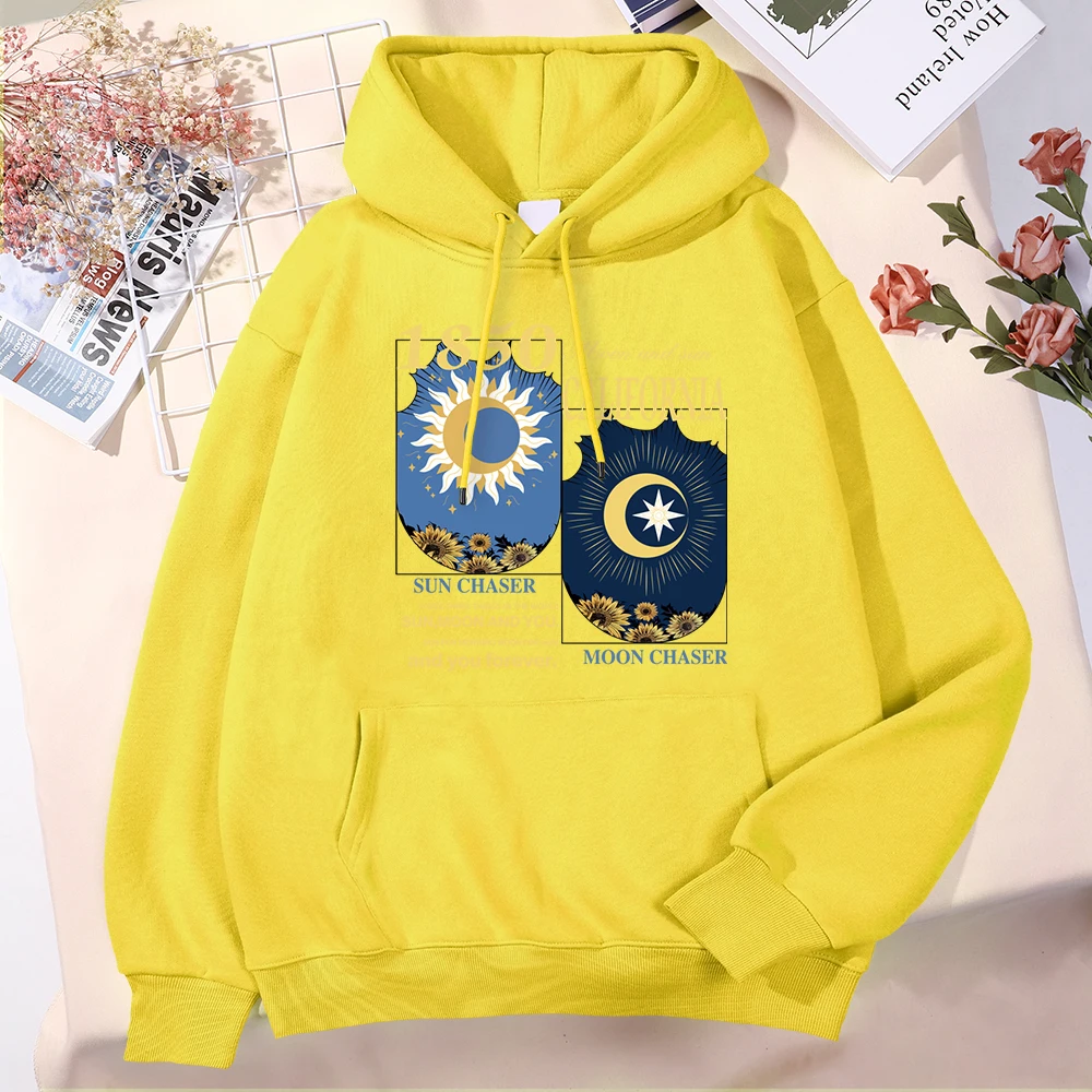 California 1850 Sun And Moon Chaser Clothing Men'S Loose Harajuku Hoodie Vintage Comfortable Hoodies Fashion Classic Clothes