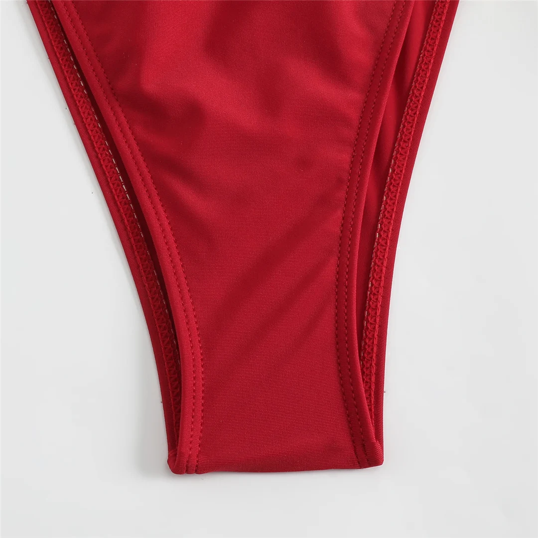 Metall-Schmetterlings-Halterneck-Bikini mit hohem Beinausschnitt, zweiteiliger Damen-Bikini, Badeanzug, Badebekleidung, Badeanzug, Schwimm-Bikini V6460 – Detail 26
